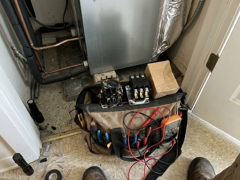 Burnt contactor next to its replacement