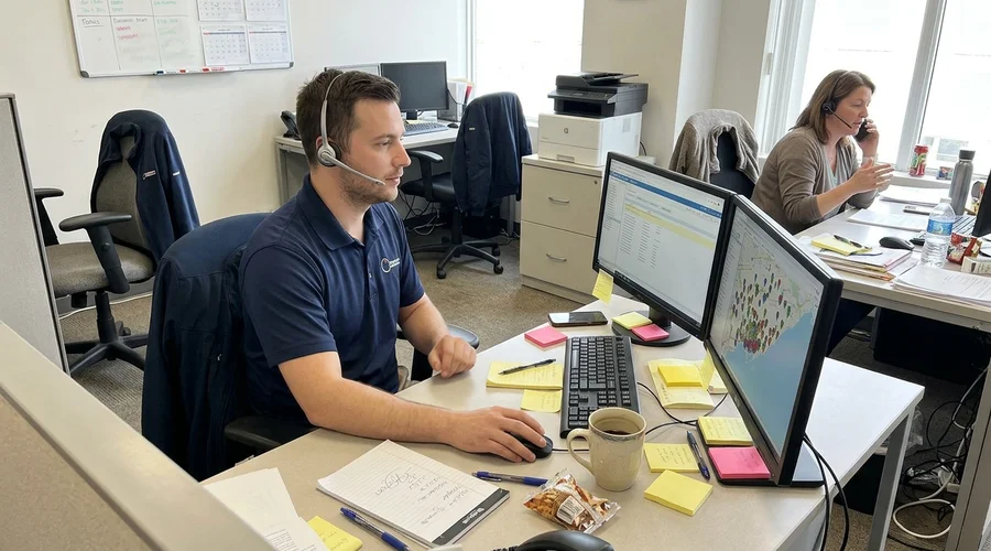 Dispatcher booking condo HVAC service calls